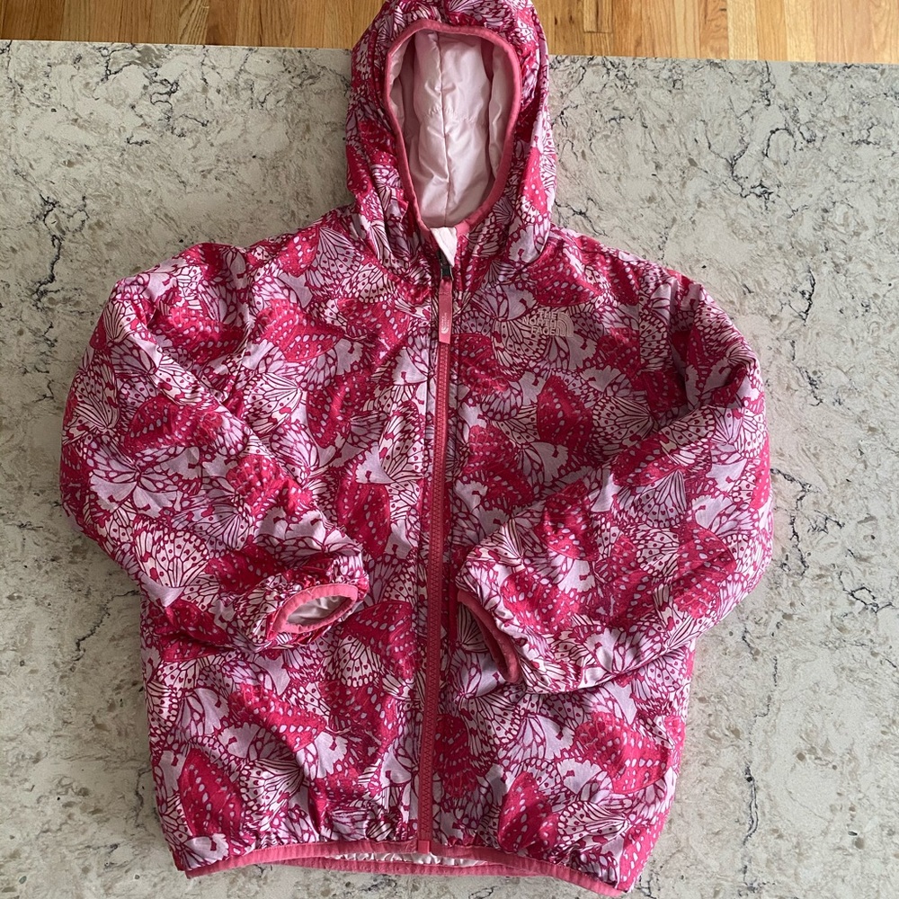 The north face girls size 6 reversible coat
